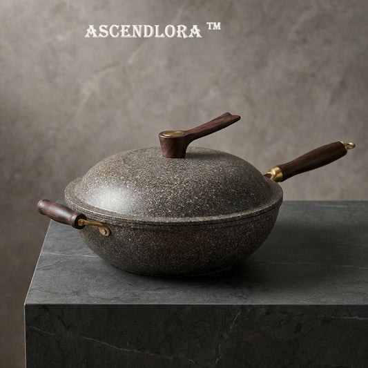 🌋 Ascendlora™ THE BASALT-CORE INFUSION WOK - "Precision is found in the weight of the stone. A wok forged to anchor your kitchen in absolute thermal inertia, capturing the primal essence of high-heat transformation."